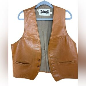 Vintage Schott Bros. Sportswear‎ tan leather vest